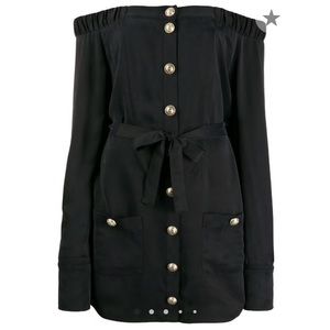Balmain Off the Shoulder Dress